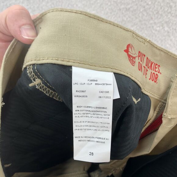 Dickies Cargo Shorts Men's 28 Khaki Skateboarding Flex Regular Fit Ripstop Tuff - Picture 7 of 9